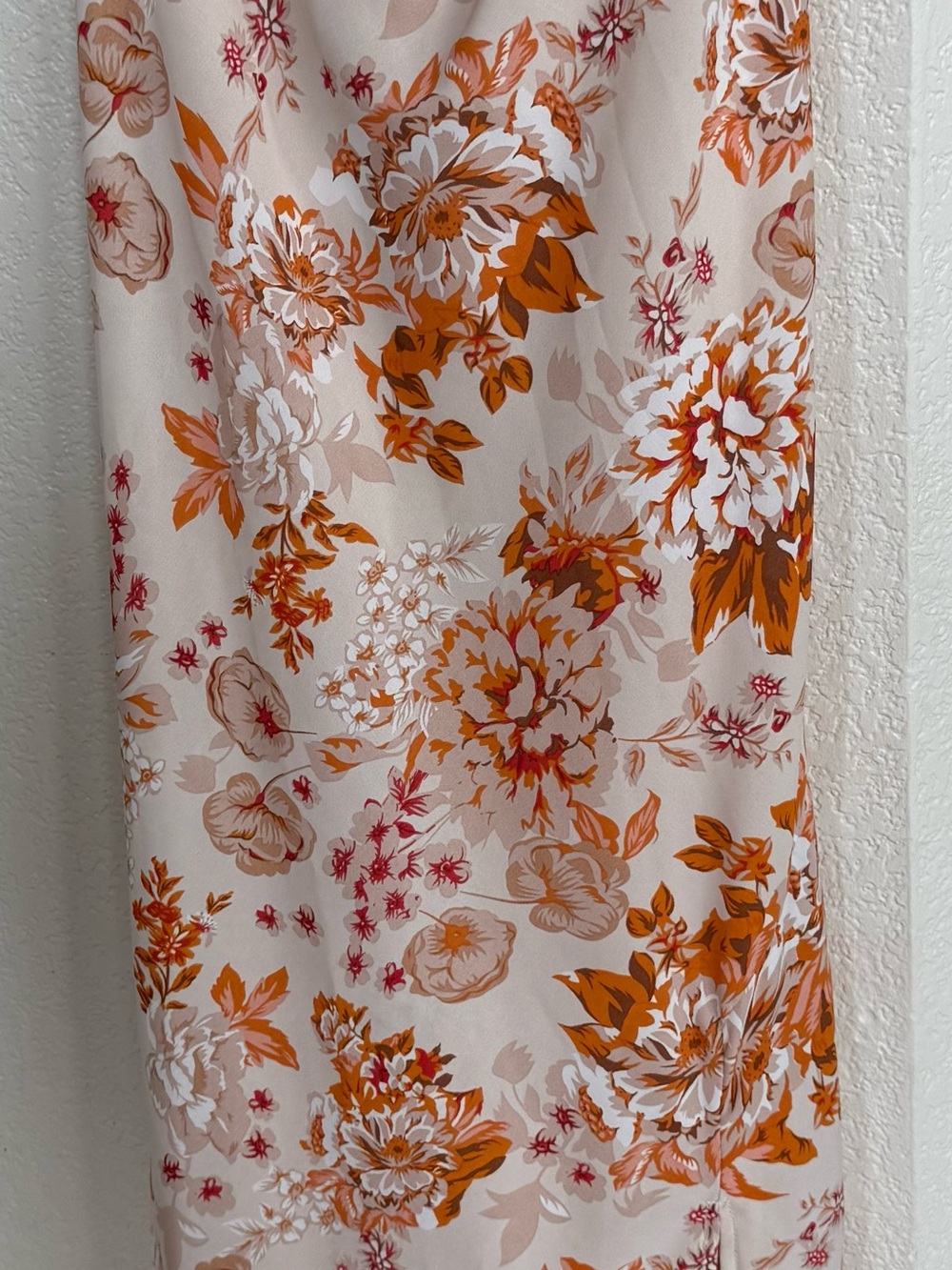 Petal & Pup slip Cream Maxi Dress with slit Orange Floral Print